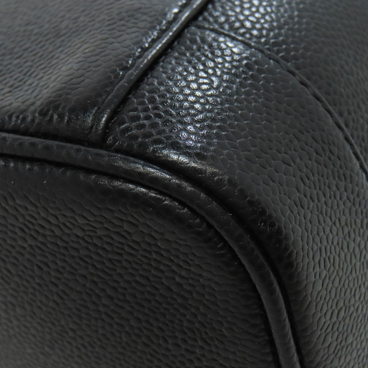 CHANEL Vanity GoldHardware Tote Bag Grained Calfskin Skin Ladies [Used]