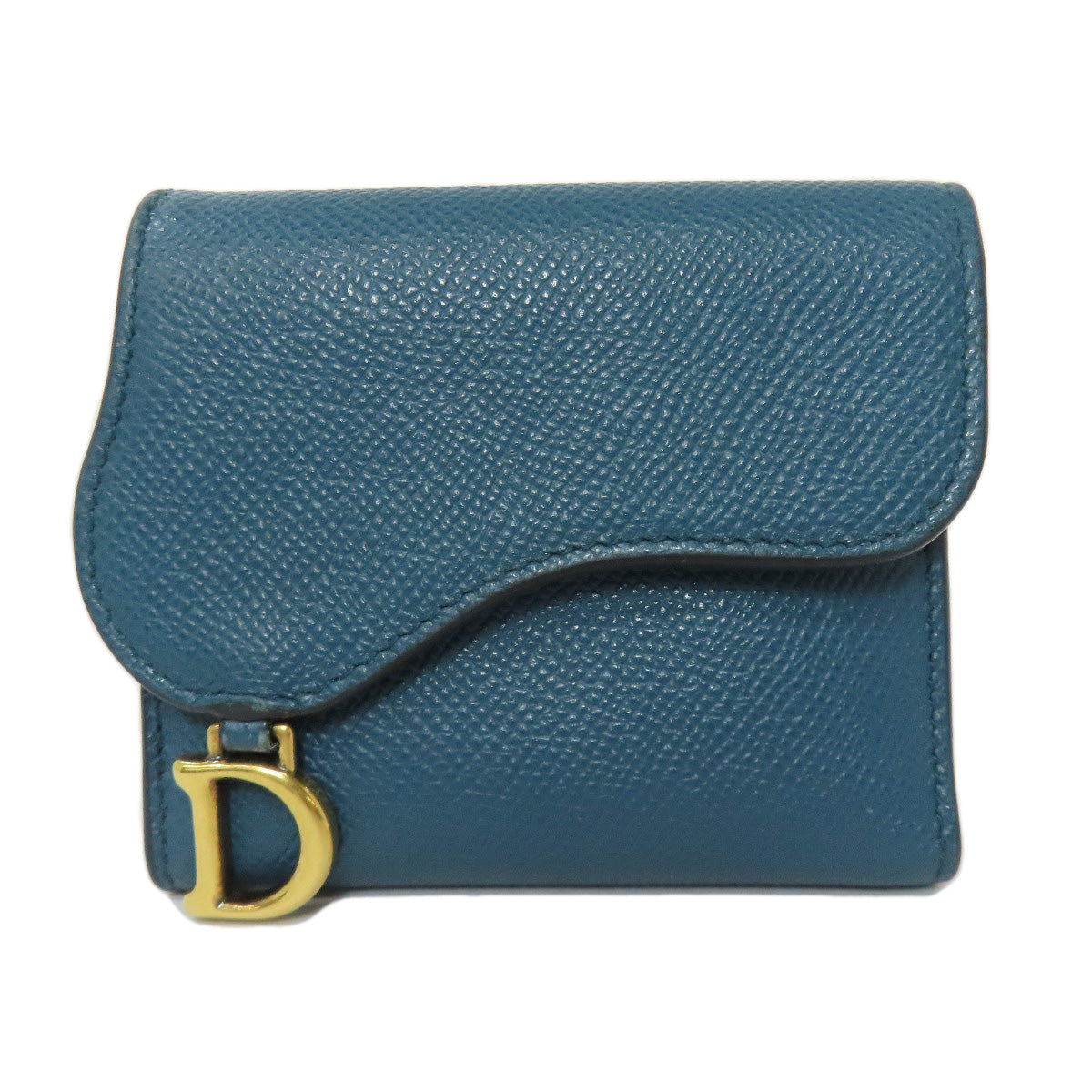 CHRISTIAN DIOR Saddle Lotus wallet Bifold Wallet with Coin Pocket Calf Ladies [Used]