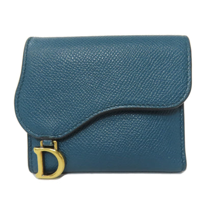 CHRISTIAN DIOR Saddle Lotus wallet Bifold Wallet with Coin Pocket Calf Ladies [Used]
