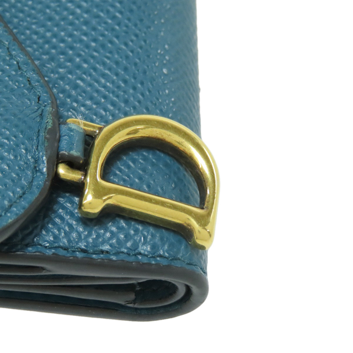 CHRISTIAN DIOR Saddle Lotus wallet Bifold Wallet with Coin Pocket Calf Ladies [Used]