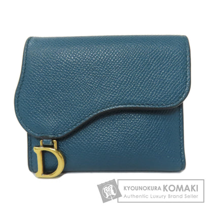 CHRISTIAN DIOR Saddle Lotus wallet Bifold Wallet with Coin Pocket Calf Ladies [Used]