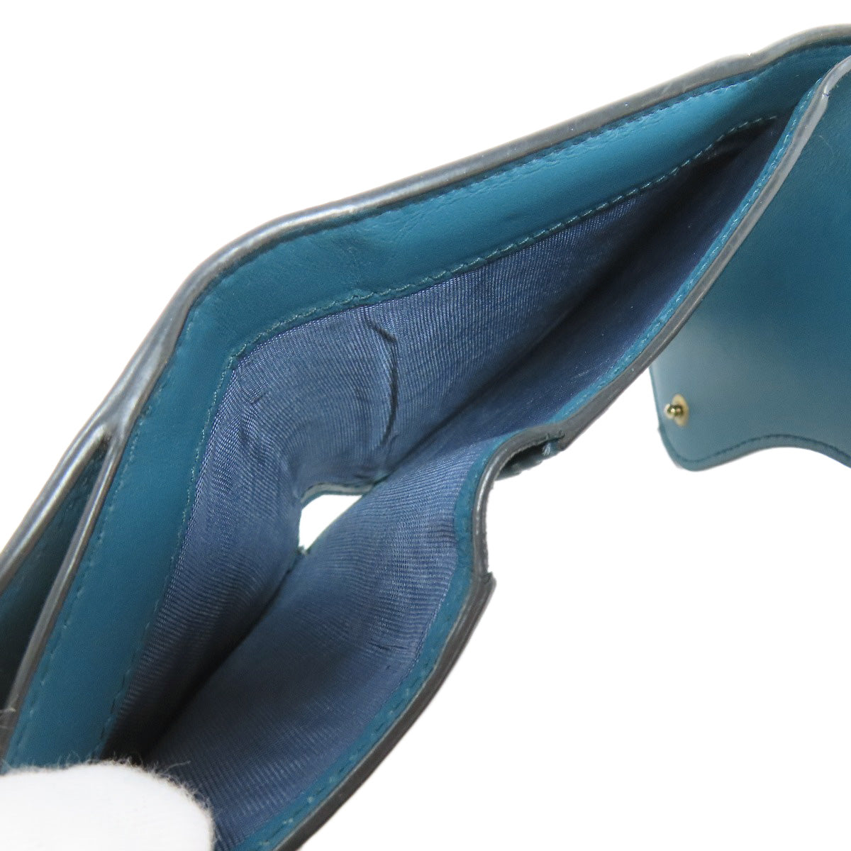 CHRISTIAN DIOR Saddle Lotus wallet Bifold Wallet with Coin Pocket Calf Ladies [Used]