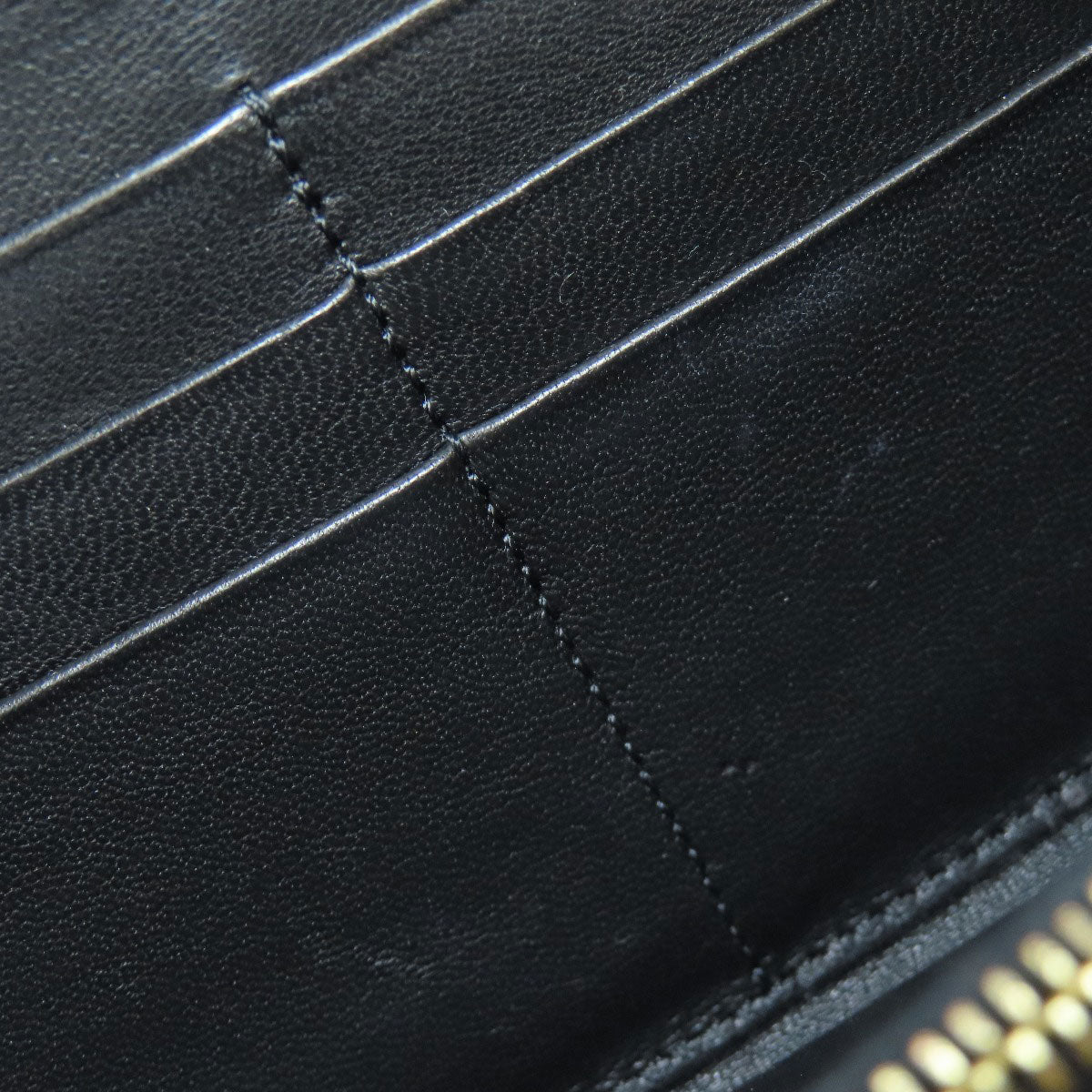 CELINE logo Long wallet (with coin pocket) Leather Ladies [Used]