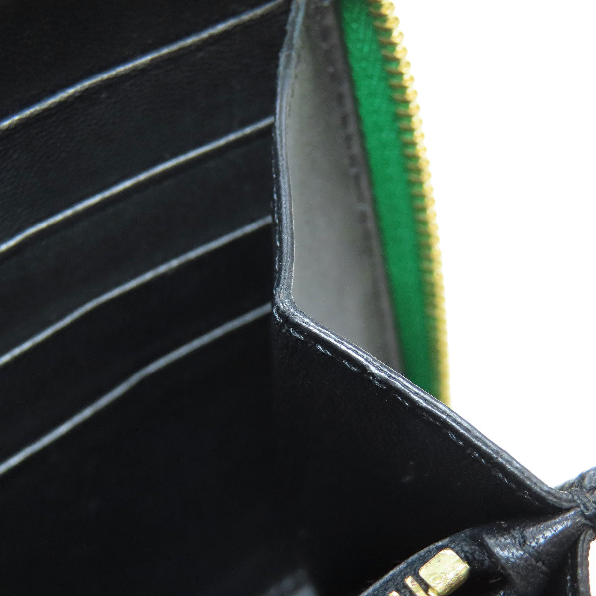 CELINE logo Long wallet (with coin pocket) Leather Ladies [Used]