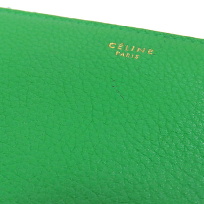 CELINE logo Long wallet (with coin pocket) Leather Ladies [Used]