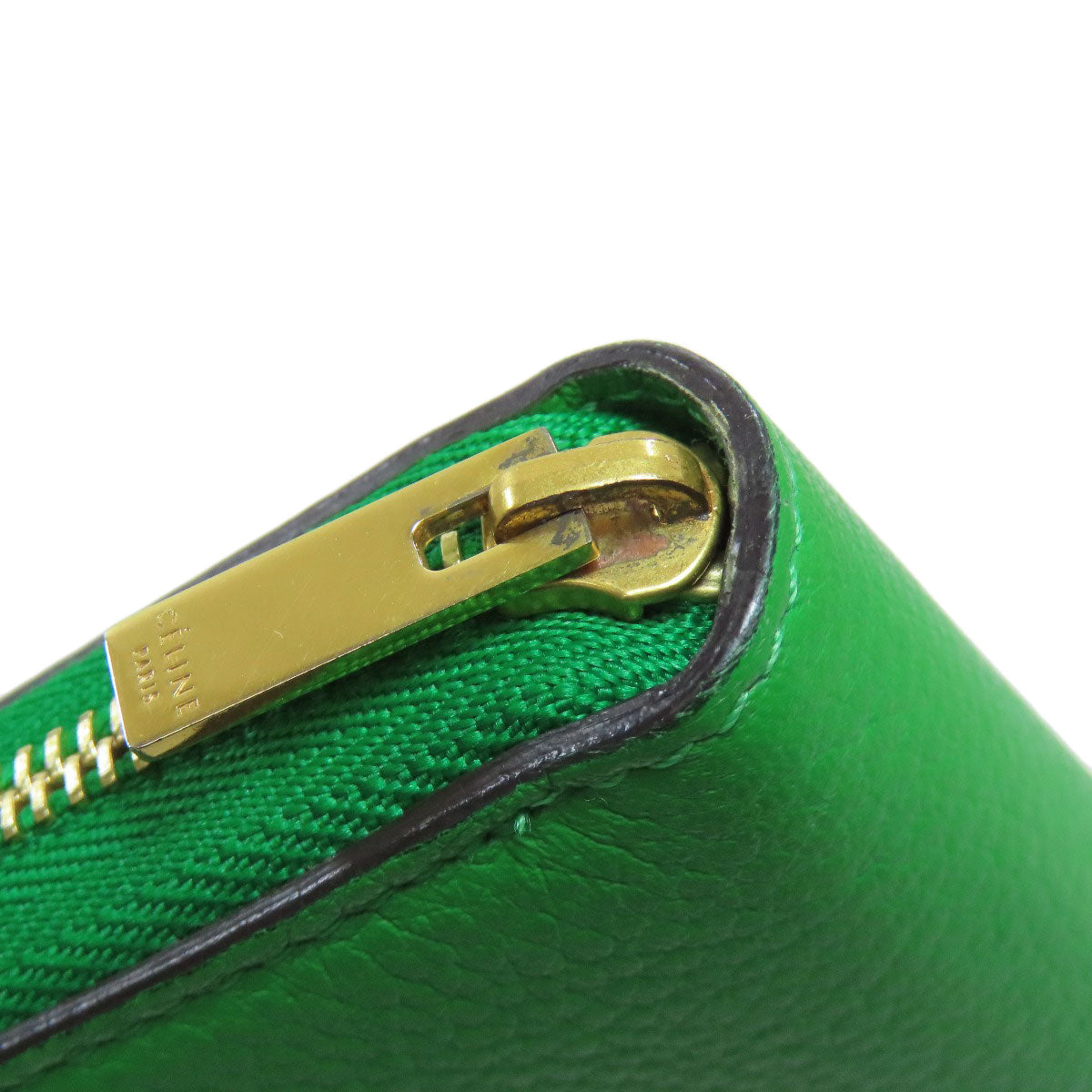 CELINE logo Long wallet (with coin pocket) Leather Ladies [Used]