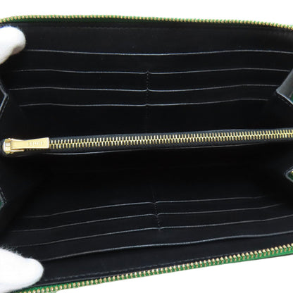 CELINE logo Long wallet (with coin pocket) Leather Ladies [Used]