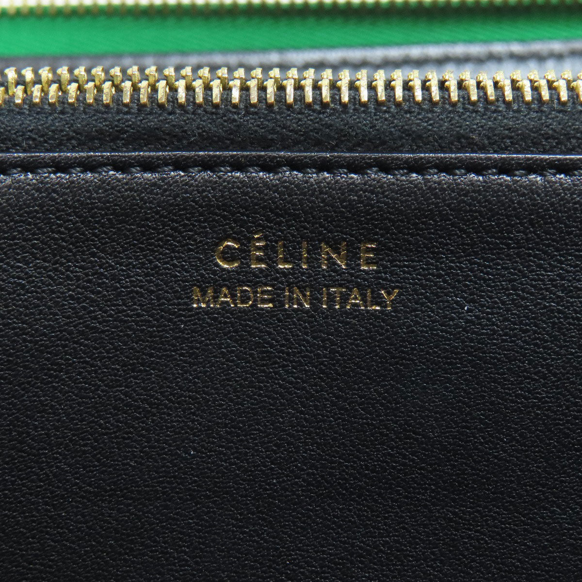 CELINE logo Long wallet (with coin pocket) Leather Ladies [Used]