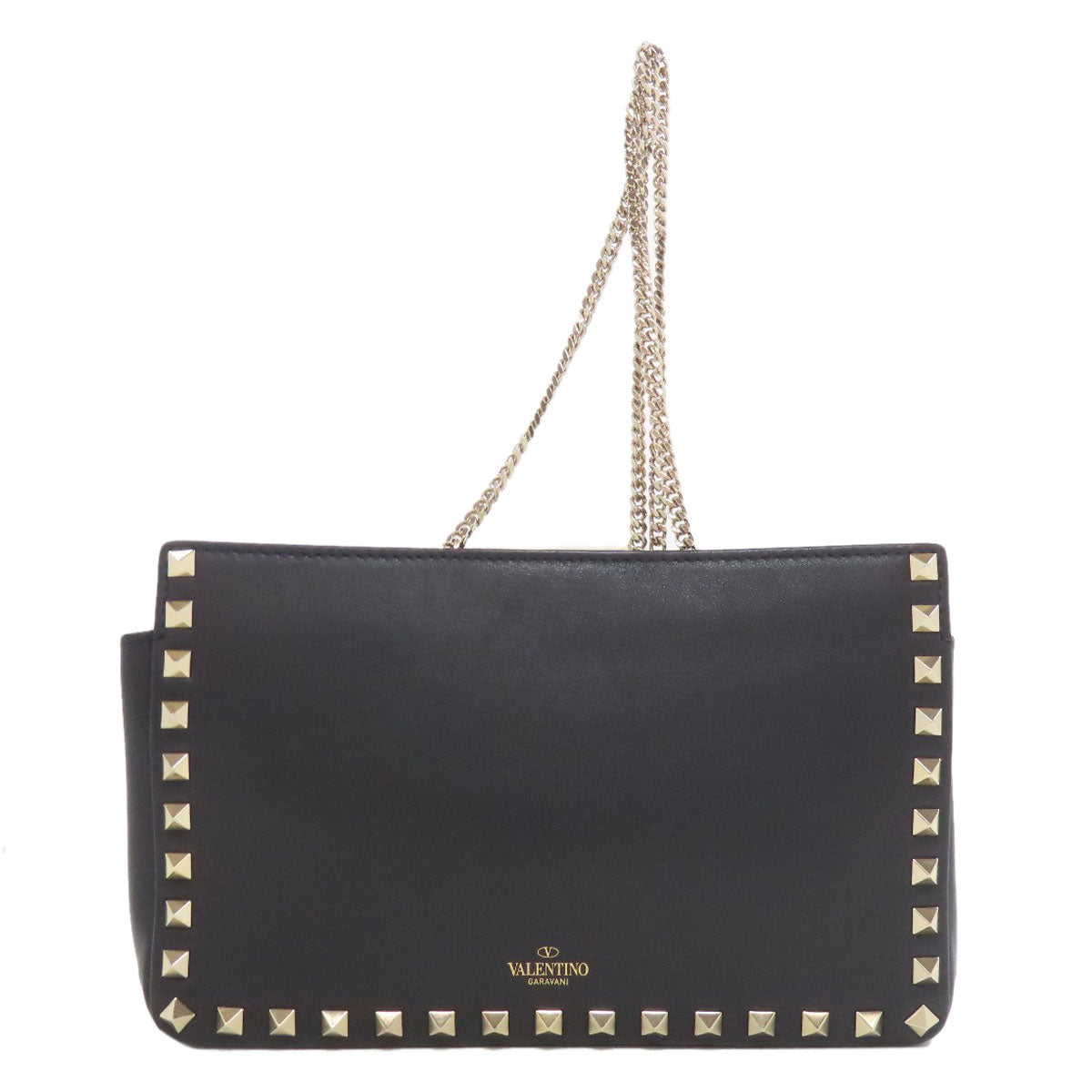 VALENTINO Studs Shoulder Bag Leather Ladies [Used]