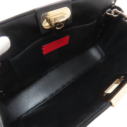 VALENTINO Studs Shoulder Bag Leather Ladies [Used]