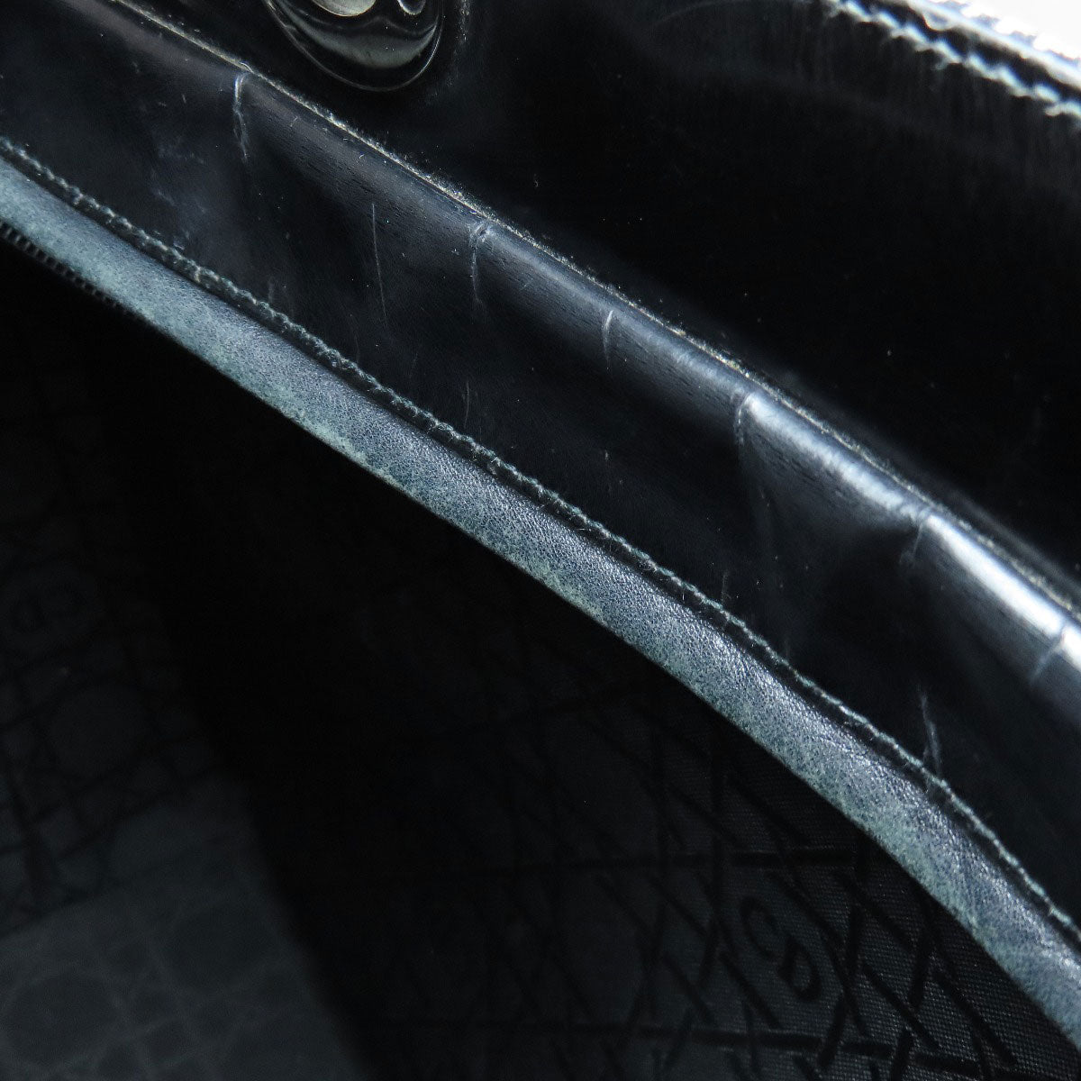 CHRISTIAN DIOR Lady Dior houndstooth pattern Tote Bag Canvas Ladies [Used]