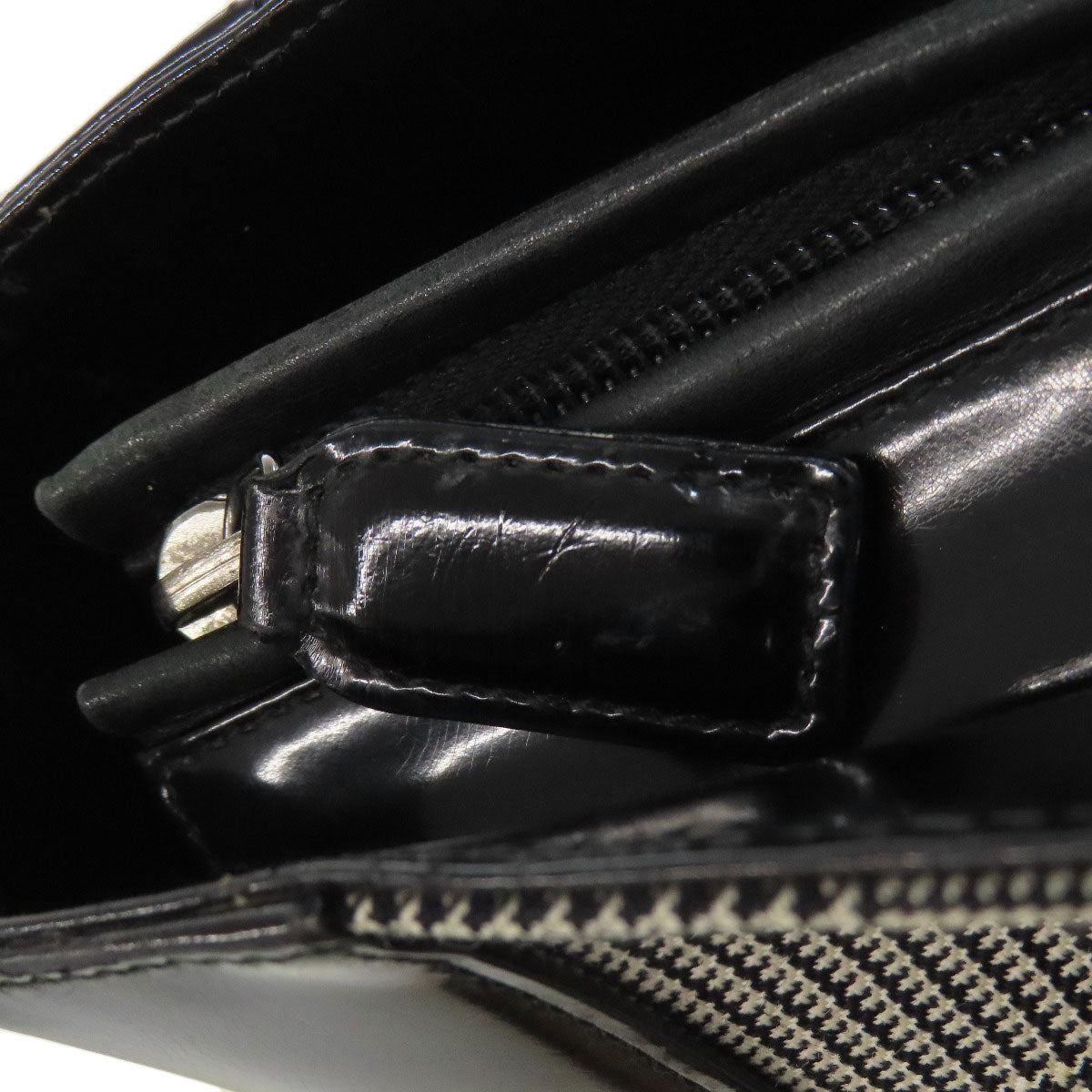 CHRISTIAN DIOR Lady Dior houndstooth pattern Tote Bag Canvas Ladies [Used]