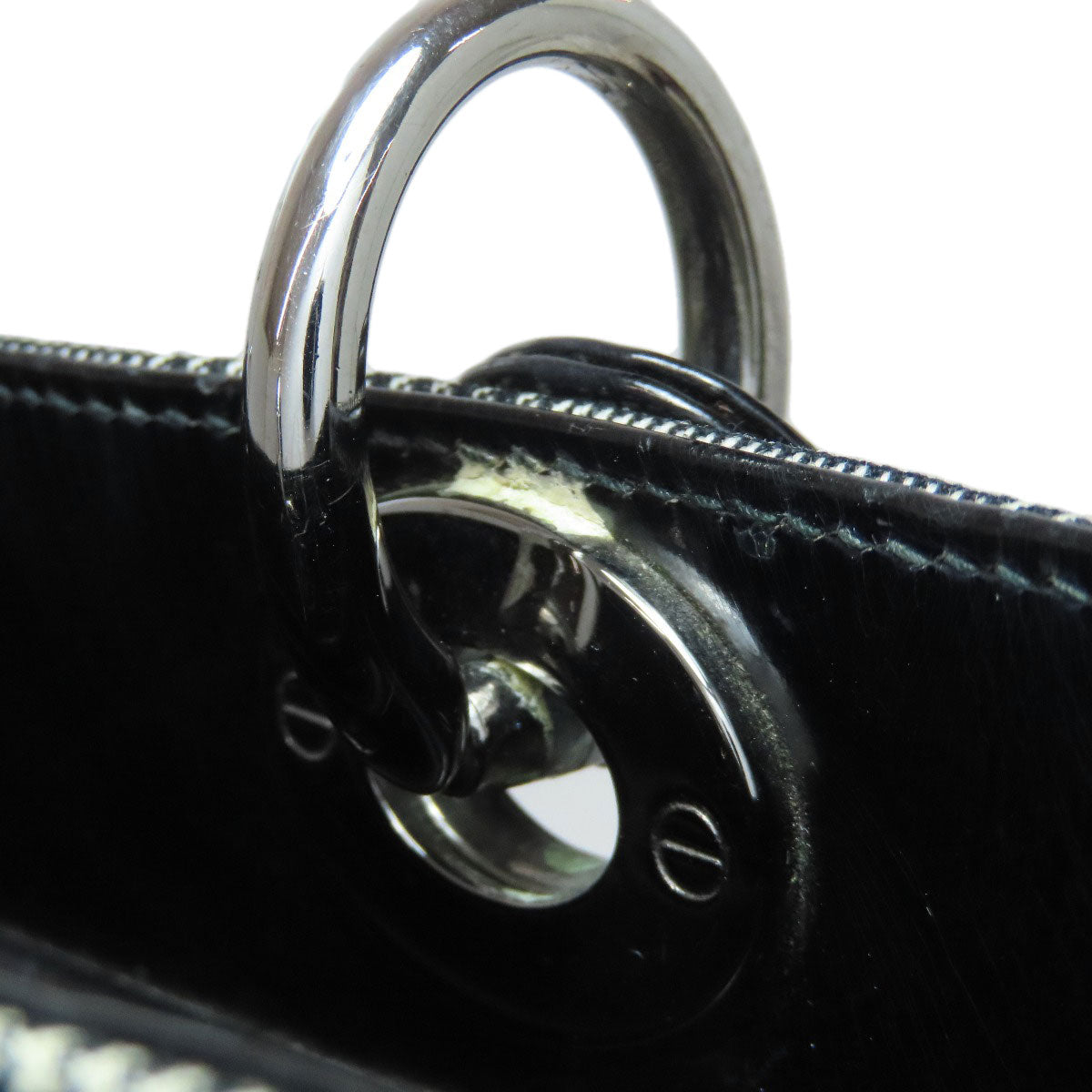 CHRISTIAN DIOR Lady Dior houndstooth pattern Tote Bag Canvas Ladies [Used]