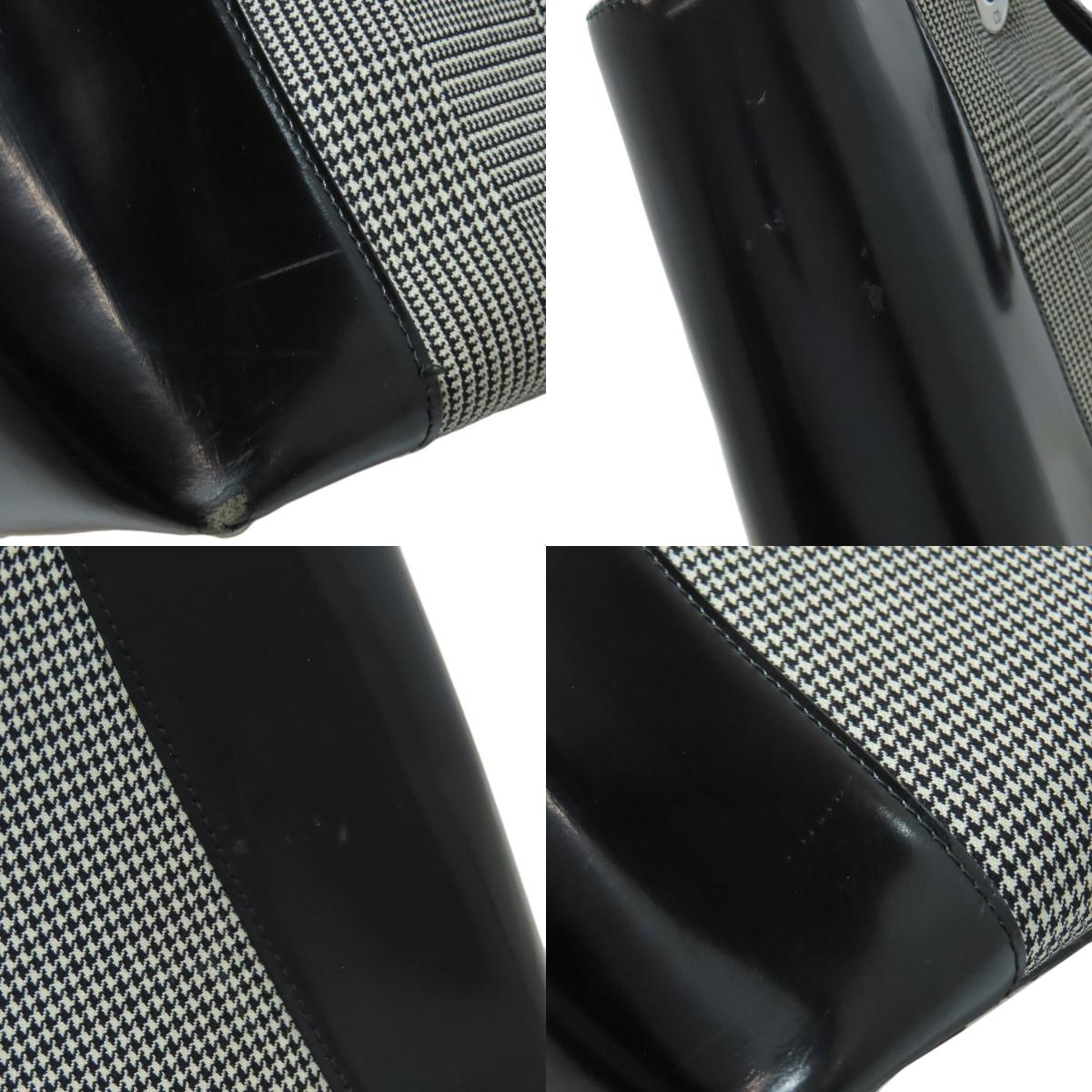 CHRISTIAN DIOR Lady Dior houndstooth pattern Tote Bag Canvas Ladies [Used]