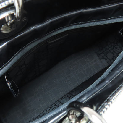 CHRISTIAN DIOR Lady Dior houndstooth pattern Tote Bag Canvas Ladies [Used]