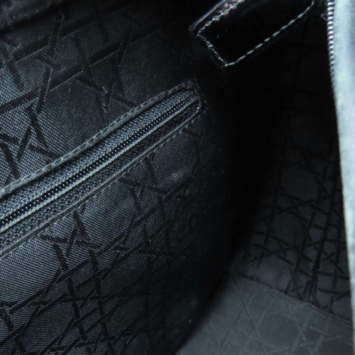 CHRISTIAN DIOR Lady Dior houndstooth pattern Tote Bag Canvas Ladies [Used]