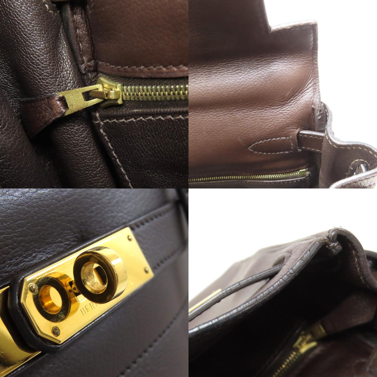 HERMES Kelly 28 Inner stitch GoldHardware Handbag Leather Ladies [Used]