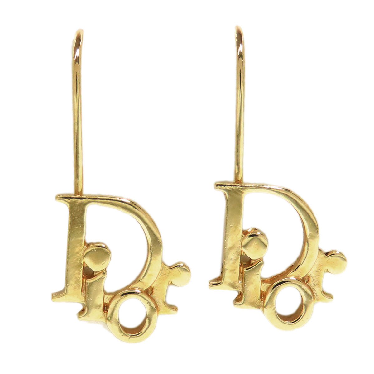 CHRISTIAN DIOR logo earring Metal Ladies [Used]