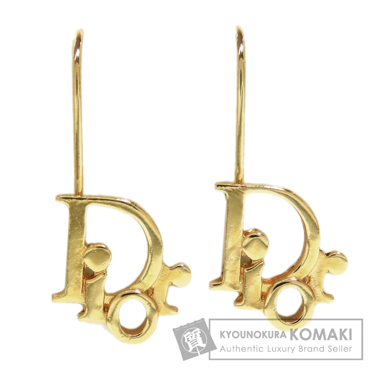CHRISTIAN DIOR logo earring Metal Ladies [Used]