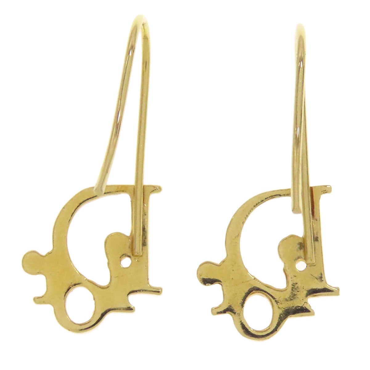 CHRISTIAN DIOR logo earring Metal Ladies [Used]