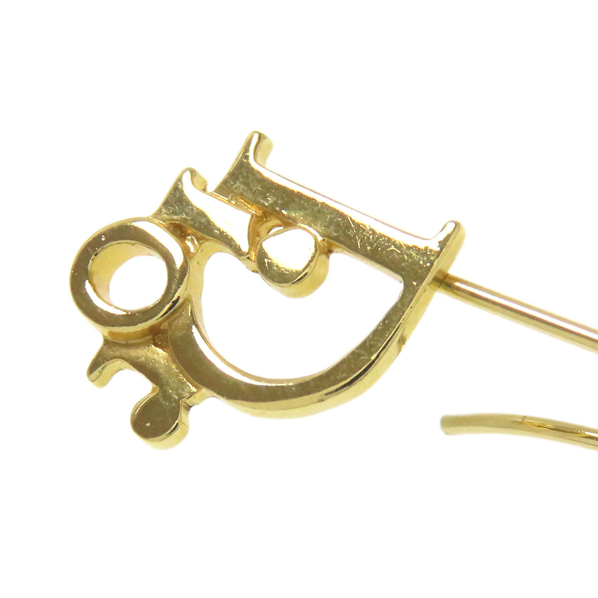 CHRISTIAN DIOR logo earring Metal Ladies [Used]