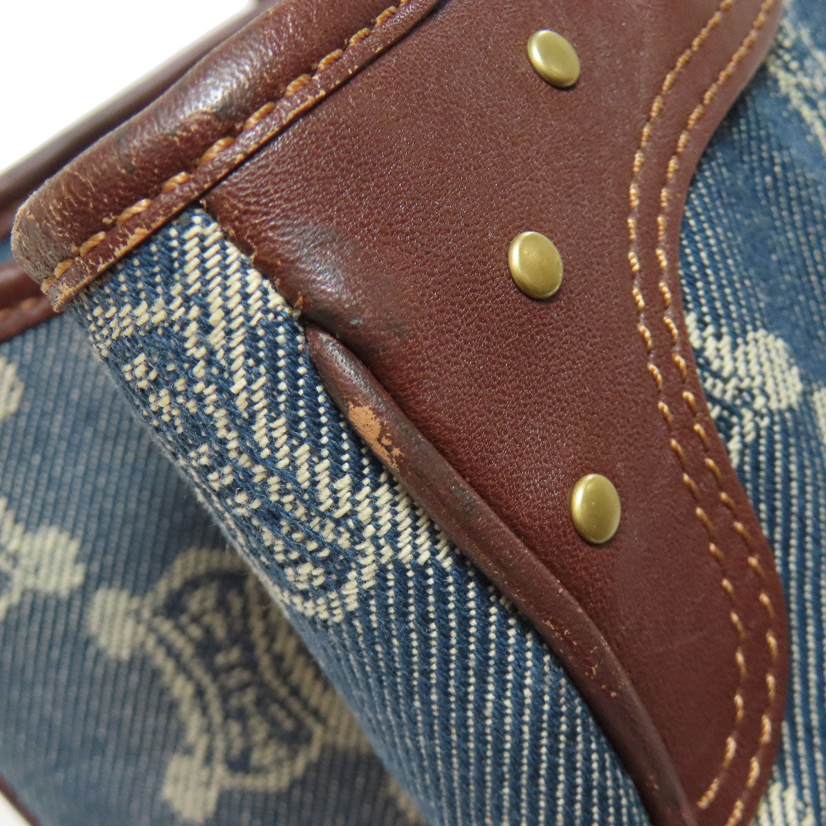 CELINE Macadam pattern Handbag Denim Ladies [Used]