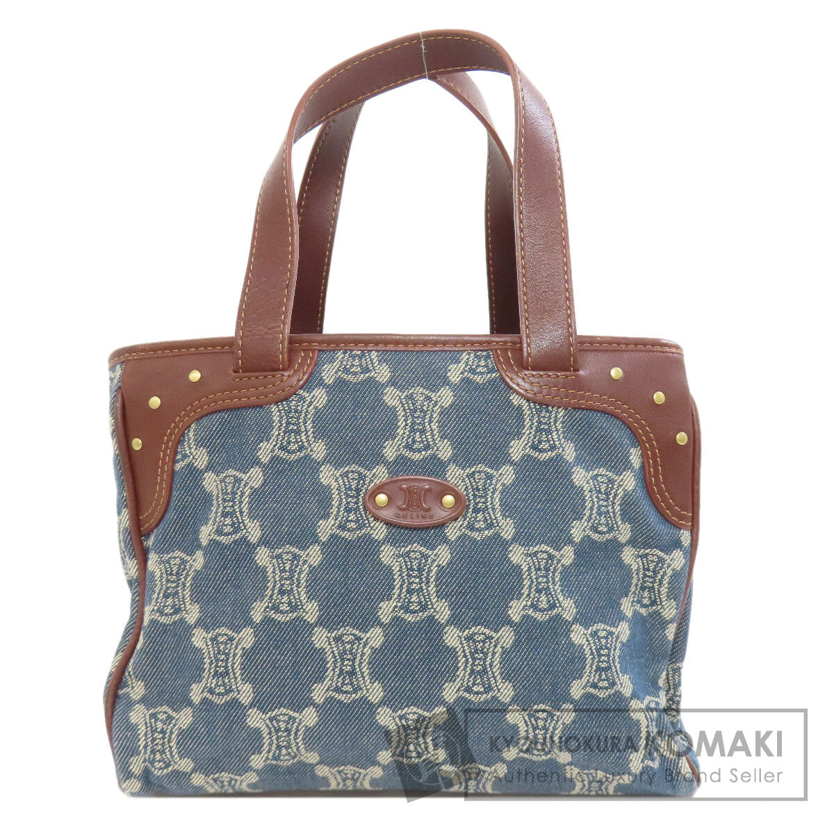 CELINE Macadam pattern Handbag Denim Ladies [Used]