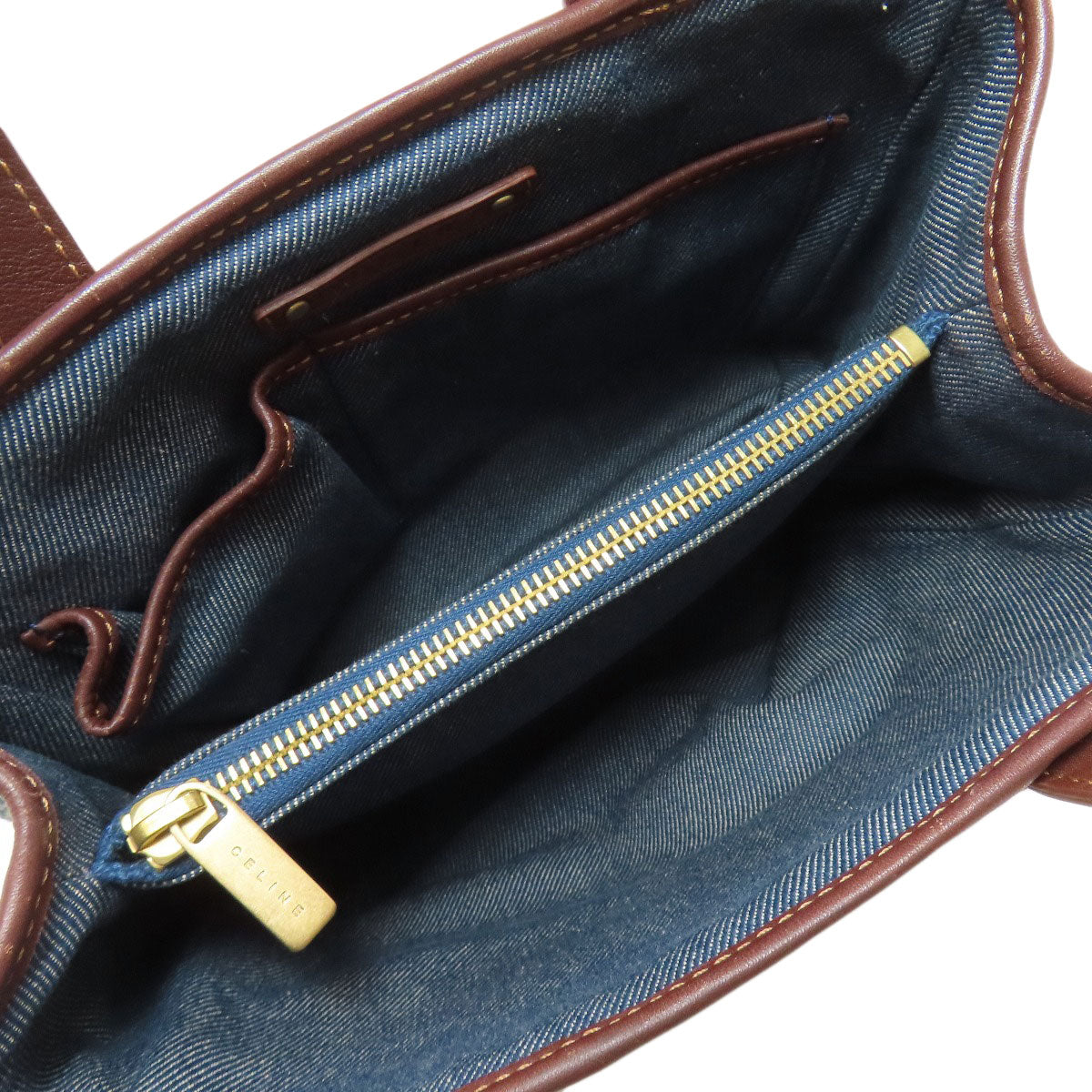 CELINE Macadam pattern Handbag Denim Ladies [Used]