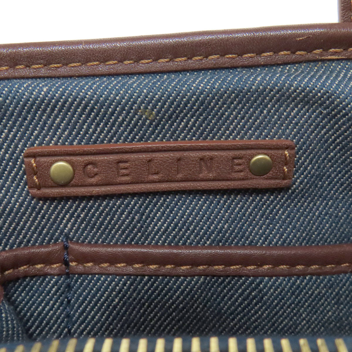 CELINE Macadam pattern Handbag Denim Ladies [Used]