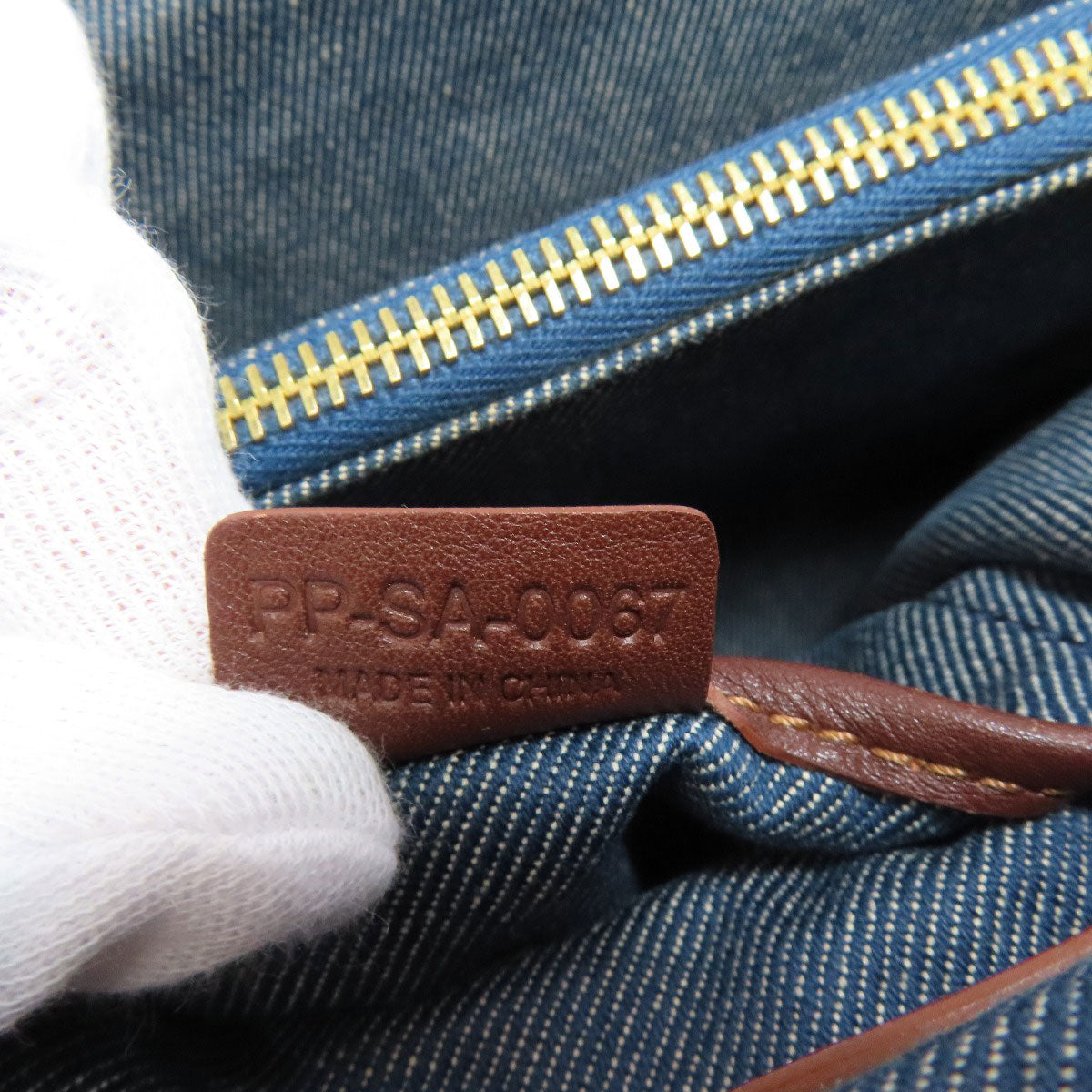 CELINE Macadam pattern Handbag Denim Ladies [Used]