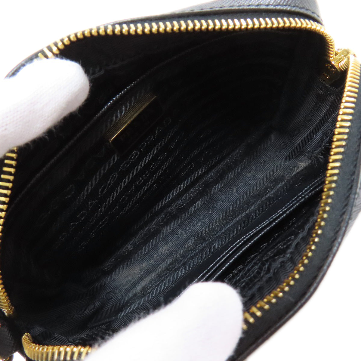 PRADA 1BH036 logo Shoulder Bag Safiano Ladies [Used]