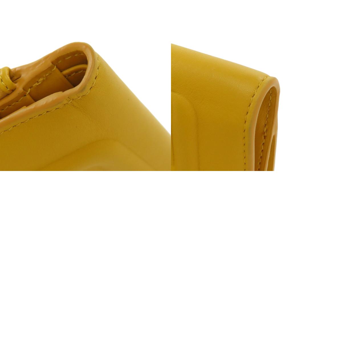 FENDI FF Cube Bifold Wallet with Coin Pocket Leather Ladies [Used]