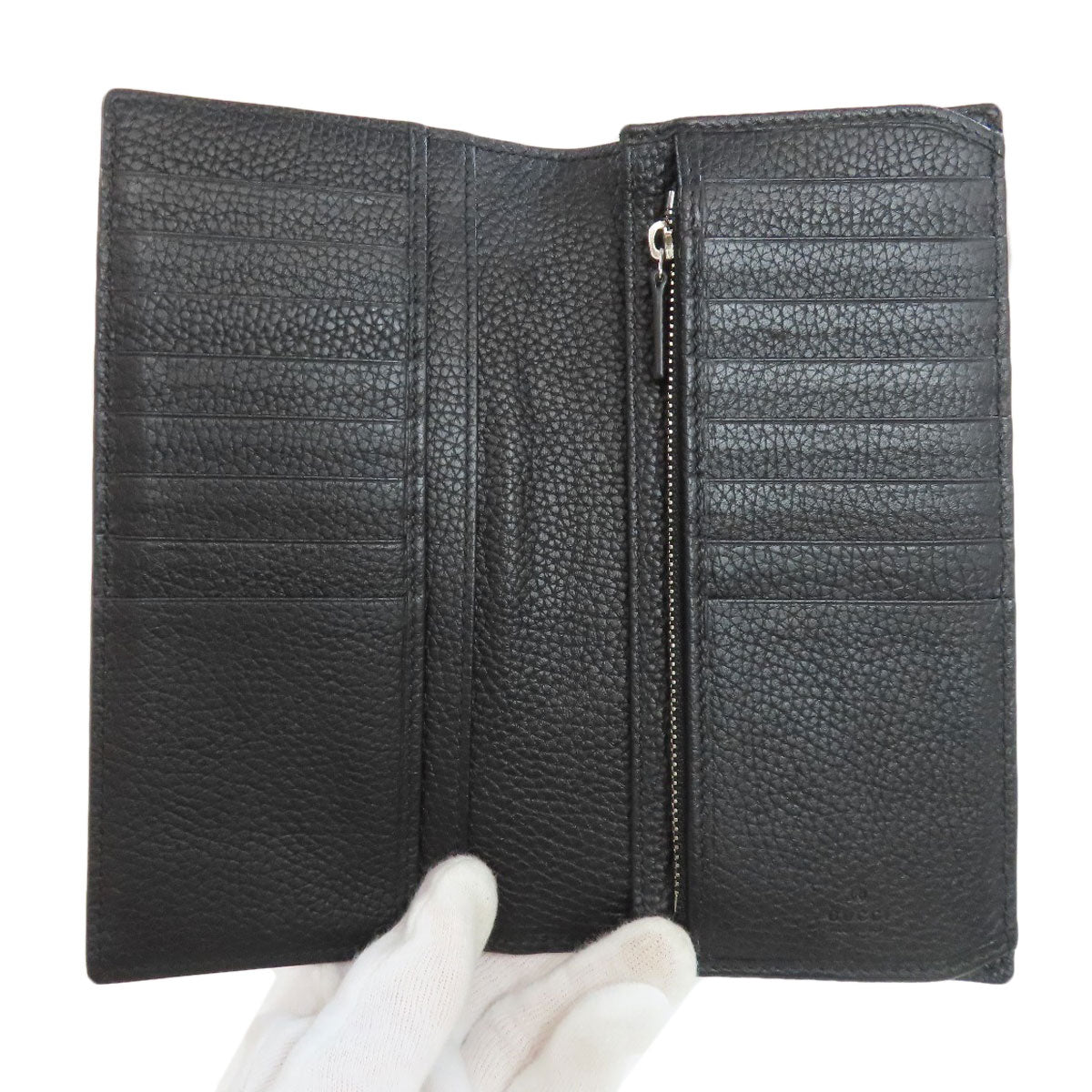 GUCCI 795296 logo Long wallet (with coin pocket) Leather mens [Used]