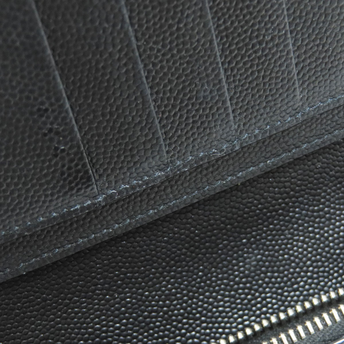 SAINT LAURENT Simple design Long wallet (with coin pocket) Leather mens [Used]