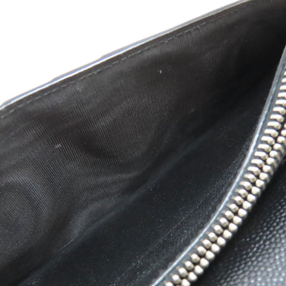 SAINT LAURENT Simple design Long wallet (with coin pocket) Leather mens [Used]