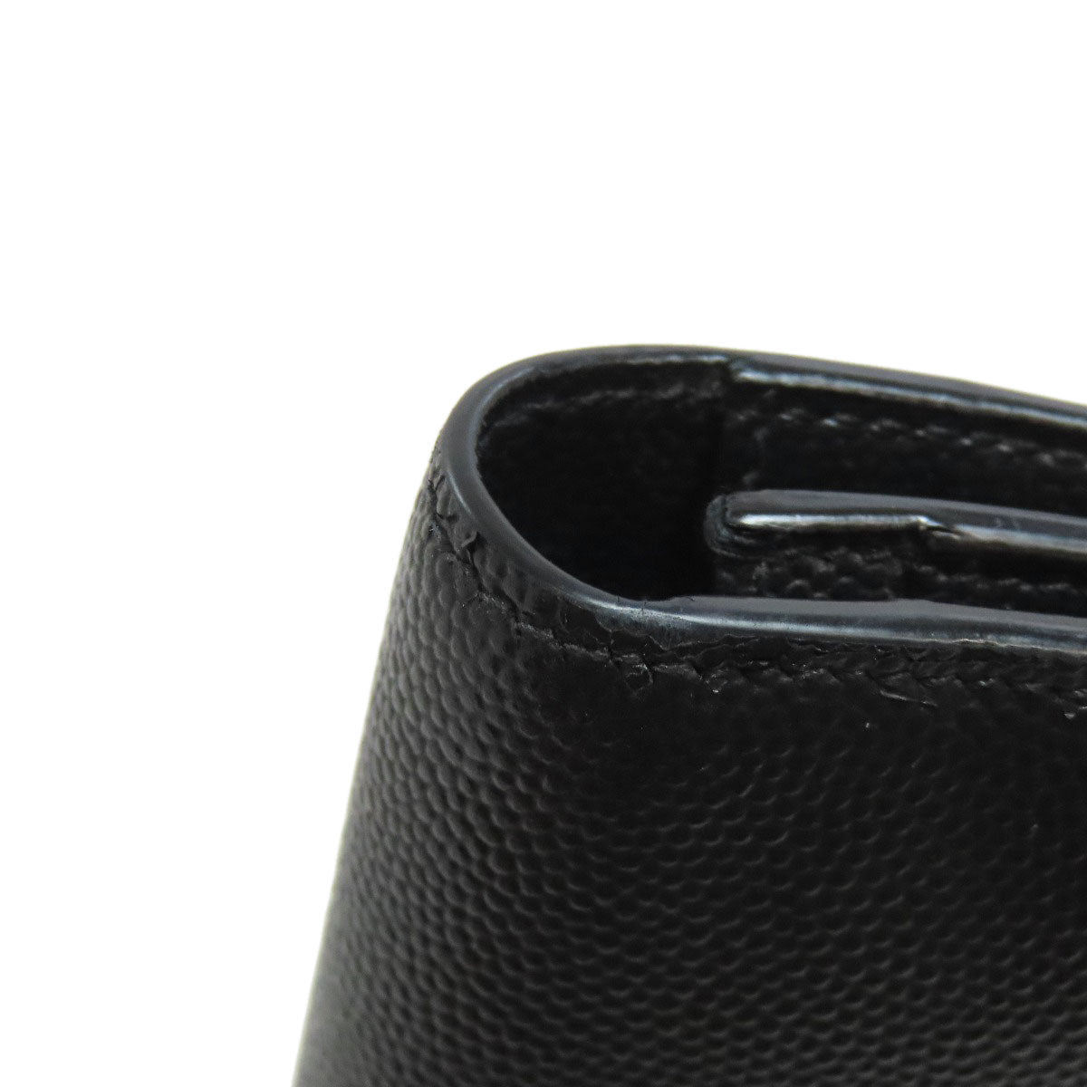 SAINT LAURENT Simple design Long wallet (with coin pocket) Leather mens [Used]