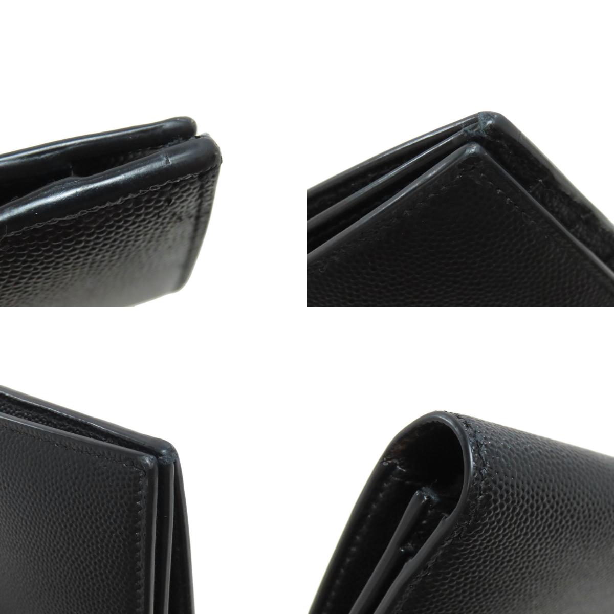 SAINT LAURENT Simple design Long wallet (with coin pocket) Leather mens [Used]