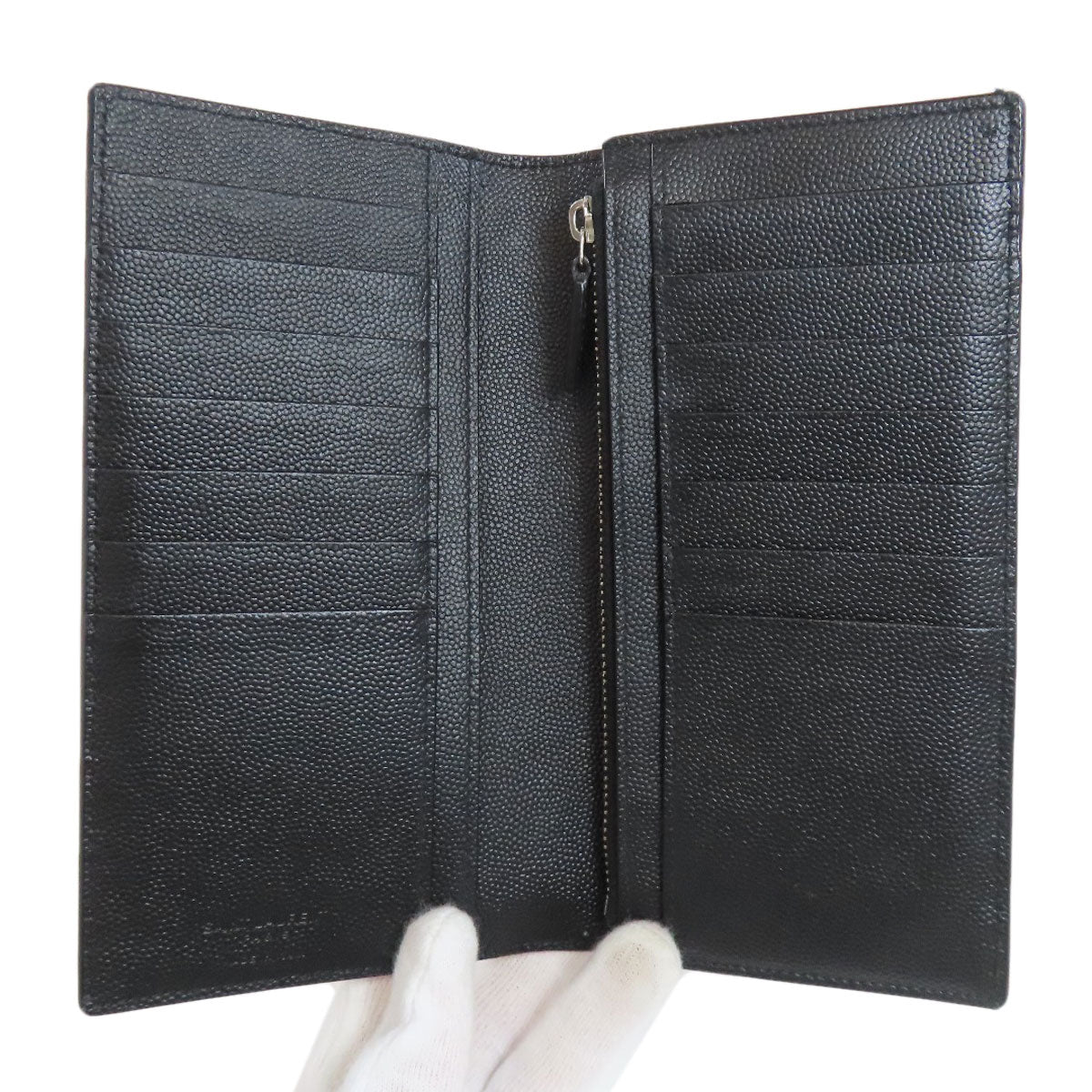 SAINT LAURENT Simple design Long wallet (with coin pocket) Leather mens [Used]