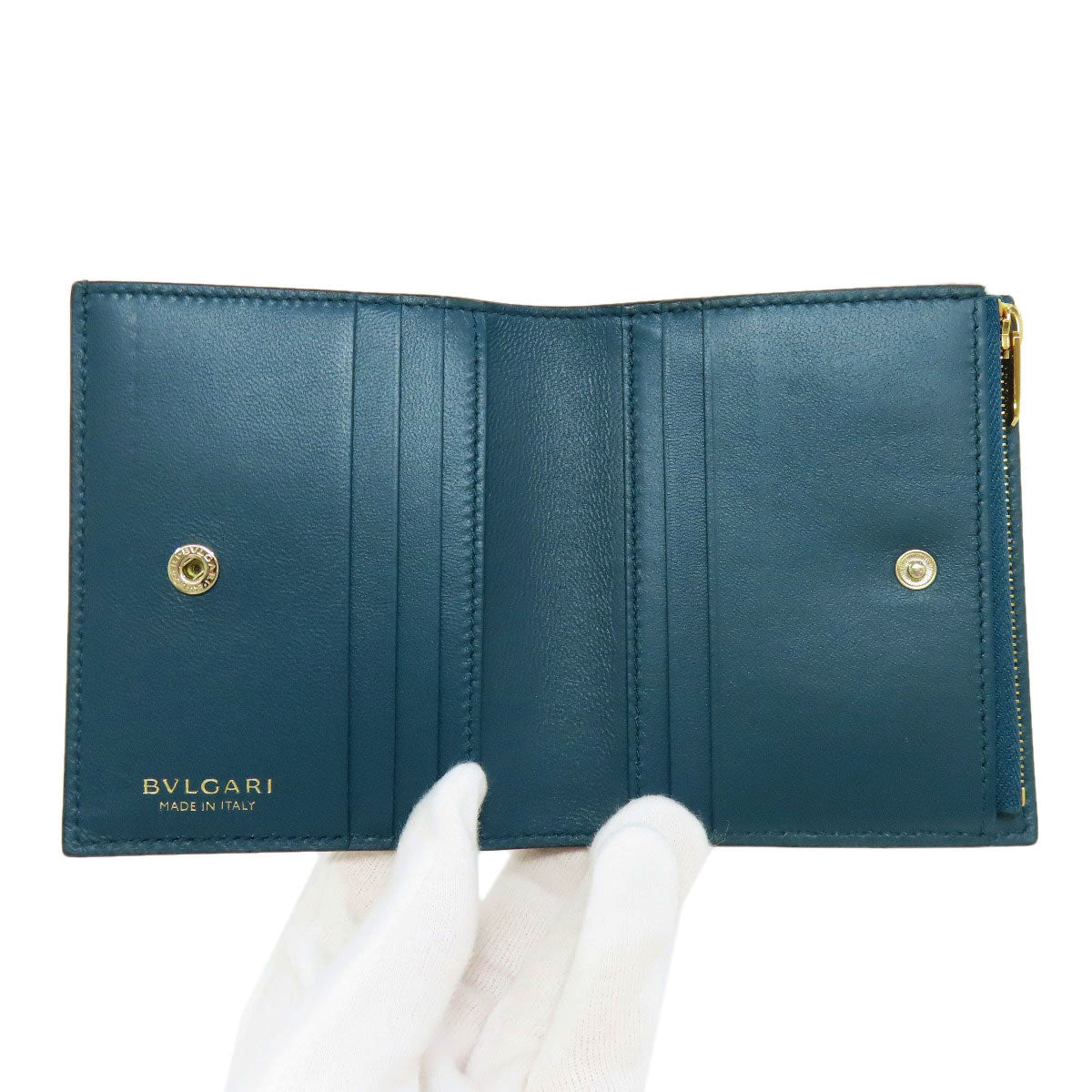 BVLGARI Infiniteum Compact Wallet Bifold Wallet with Coin Pocket Calf Ladies [Used]