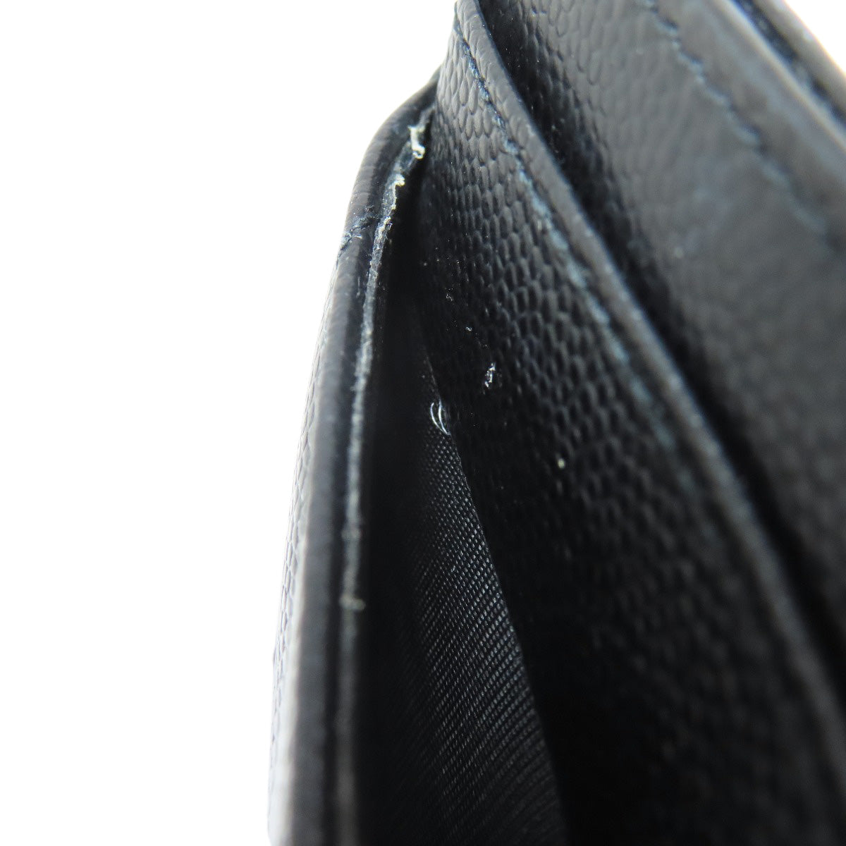 SAINT LAURENT V stitch logo Card Case Calf Ladies [Used]