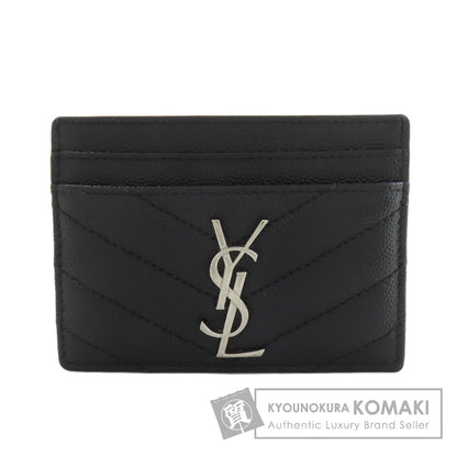 SAINT LAURENT V stitch logo Card Case Calf Ladies [Used]