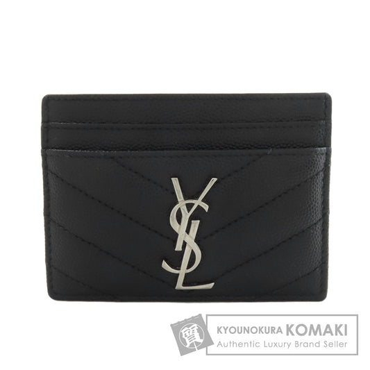 SAINT LAURENT V stitch logo Card Case Calf Ladies [Used]