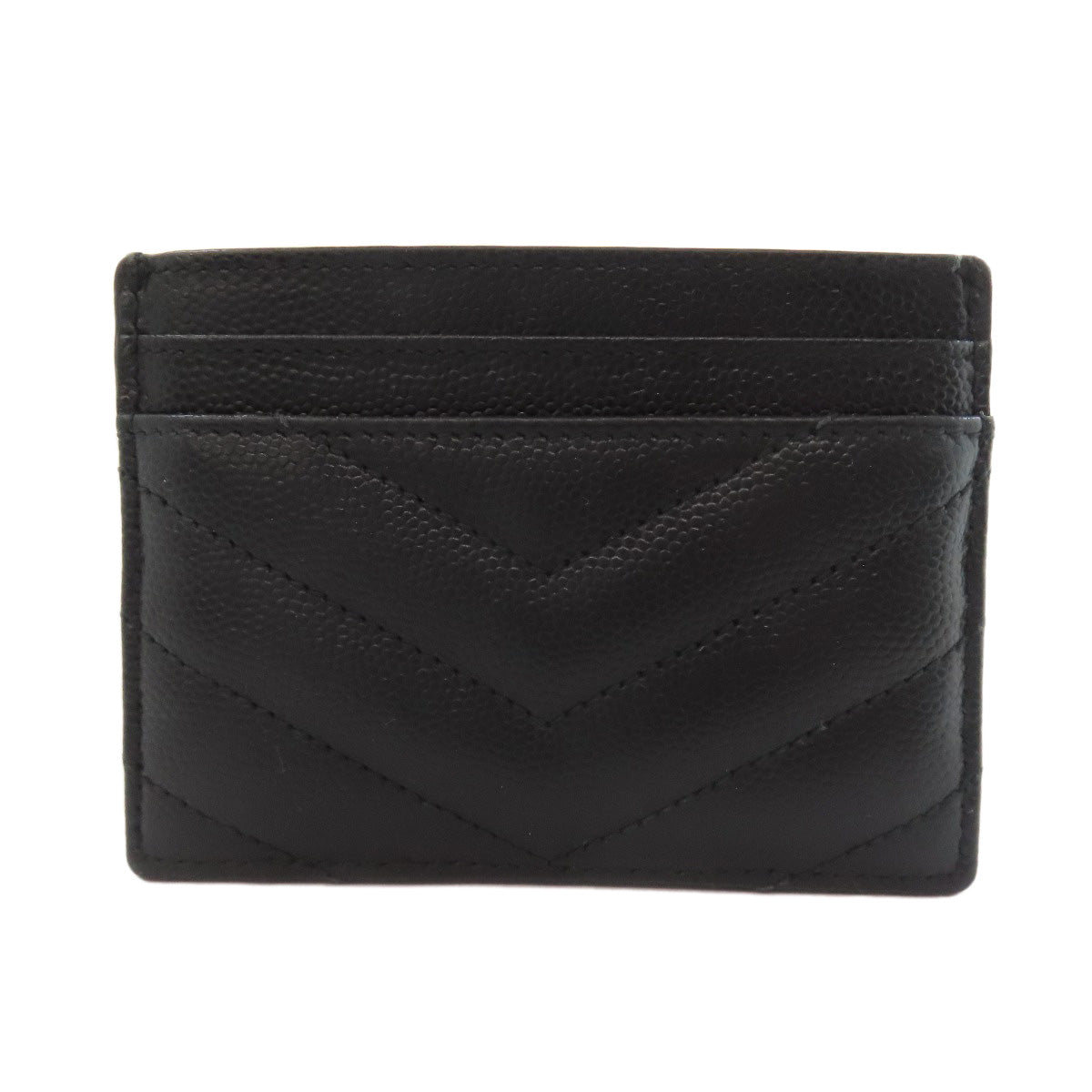 SAINT LAURENT V stitch logo Card Case Calf Ladies [Used]