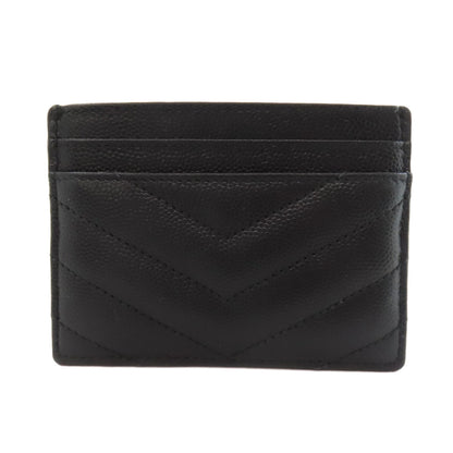 SAINT LAURENT V stitch logo Card Case Calf Ladies [Used]