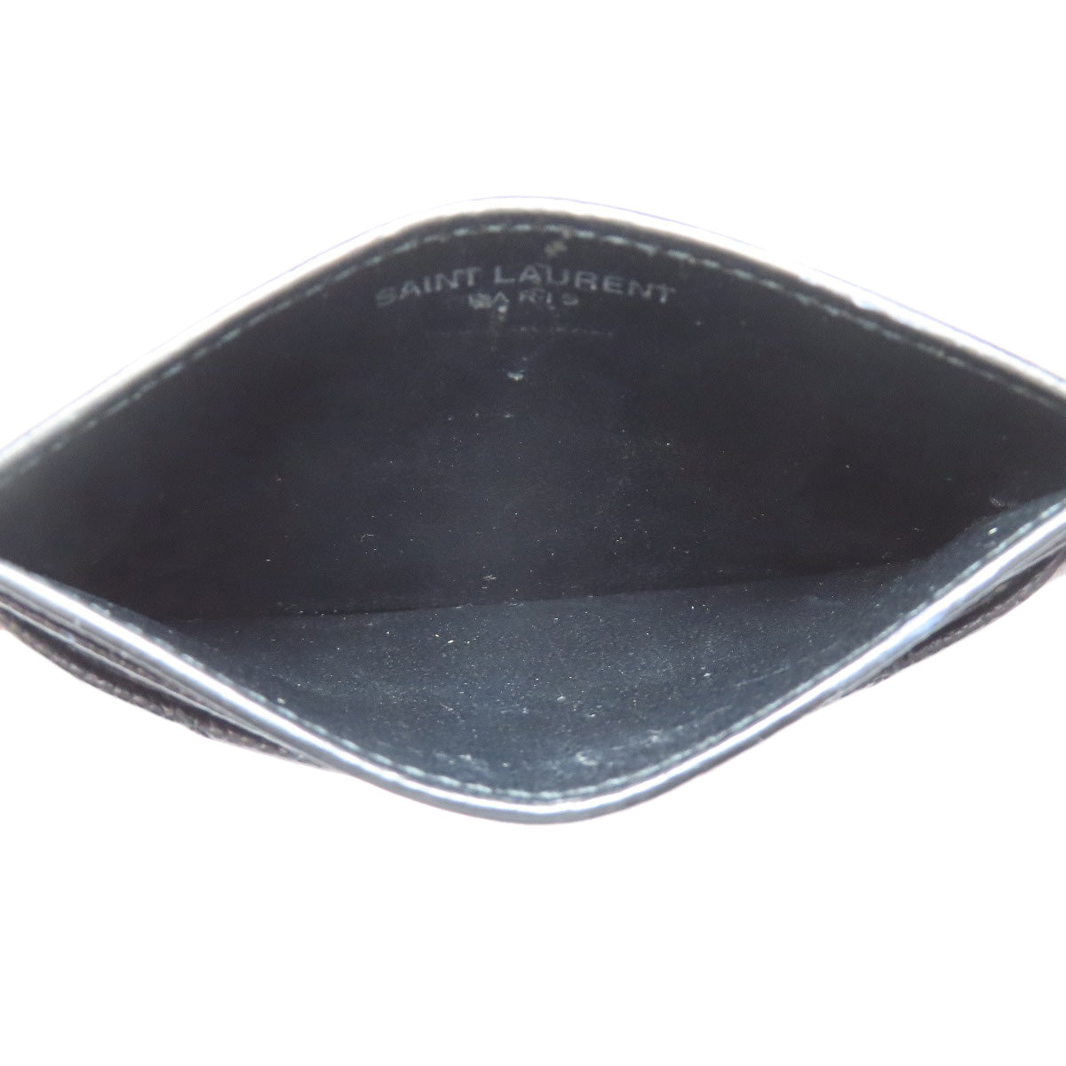 SAINT LAURENT V stitch logo Card Case Calf Ladies [Used]