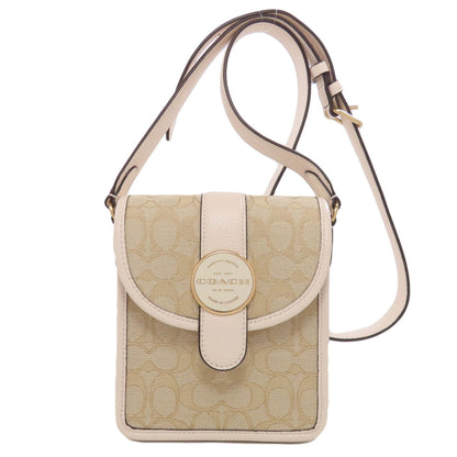 COACH C8321 North South Ronnie Crossbody Signature Shoulder Bag Canvas LeatherLadies [Used]