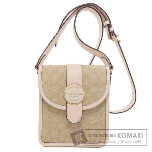 COACH C8321 North South Ronnie Crossbody Signature Shoulder Bag Canvas LeatherLadies [Used]