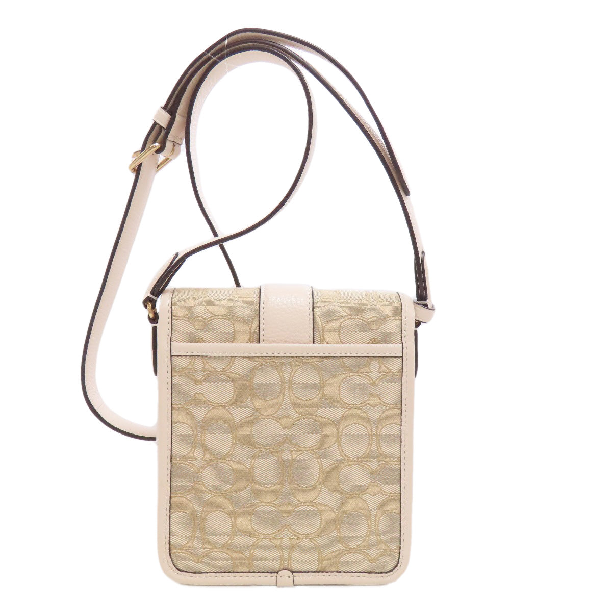COACH C8321 North South Ronnie Crossbody Signature Shoulder Bag Canvas LeatherLadies [Used]