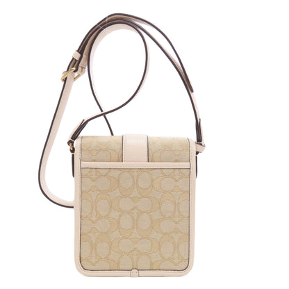 COACH C8321 North South Ronnie Crossbody Signature Shoulder Bag Canvas LeatherLadies [Used]