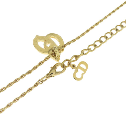CHRISTIAN DIOR CD logo rhinestone Necklace Metal Ladies [Used]